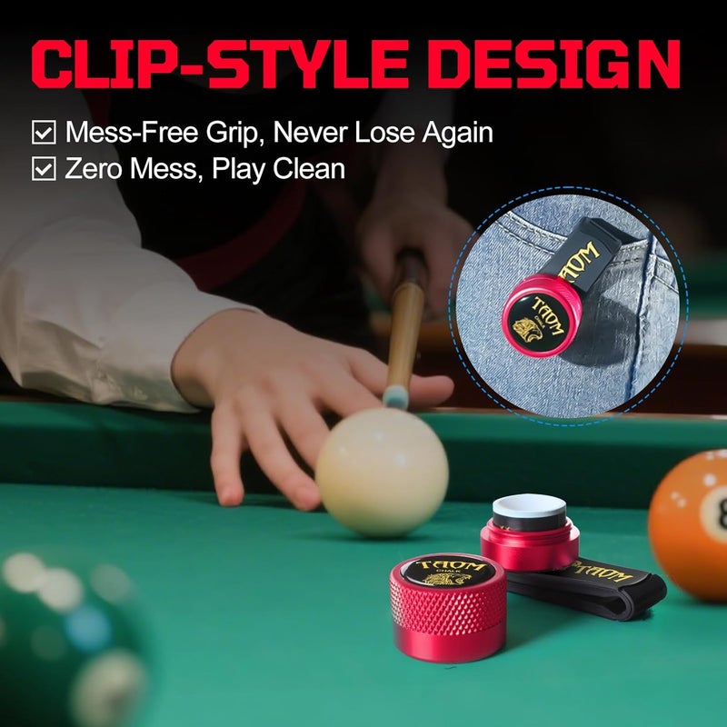 Banly TAOM Round Shaped Pool Chalk Holder, Portable Pool Chalk Cubes, Magnetic Mini Chalk Holder Pool Billiards, Pool Cue Chalk Case Container Box for Billiard Cue Tip Tool Pool Table Snooker Accessories - Image 3